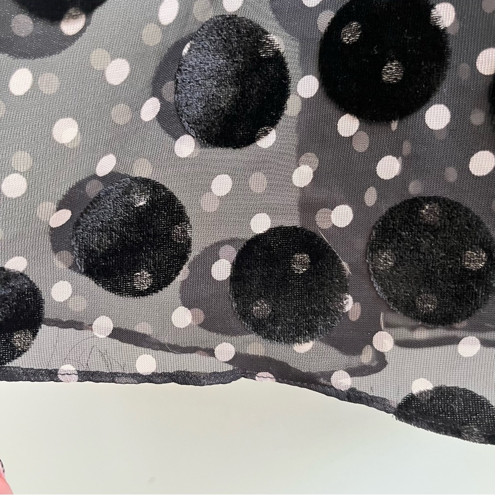 Anthropologie Hutch NWT Velvet Maxi Dress Size 4 Black White Polka Dot Strapless - Picture 14 of 16